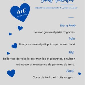 Menu St Valentin 2025